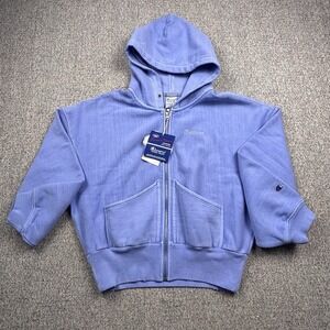 Champion Rwverse Weave Zip Up Hoodie Cropped Boxy Women's Small